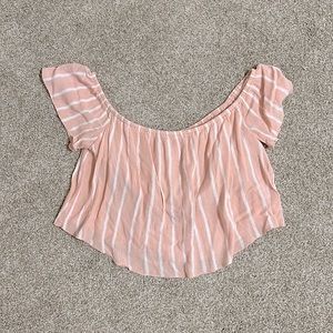 Pink off the shoulder crop top